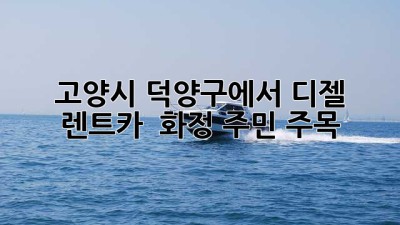 고양시 덕양구에서 디젤 렌트카? 😎 화정 주민 주목!