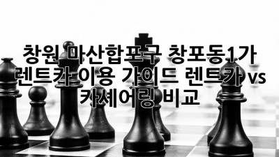 창원 마산합포구 창포동1가 렌트카 이용 가이드: 렌트카 vs 카셰어링 비교